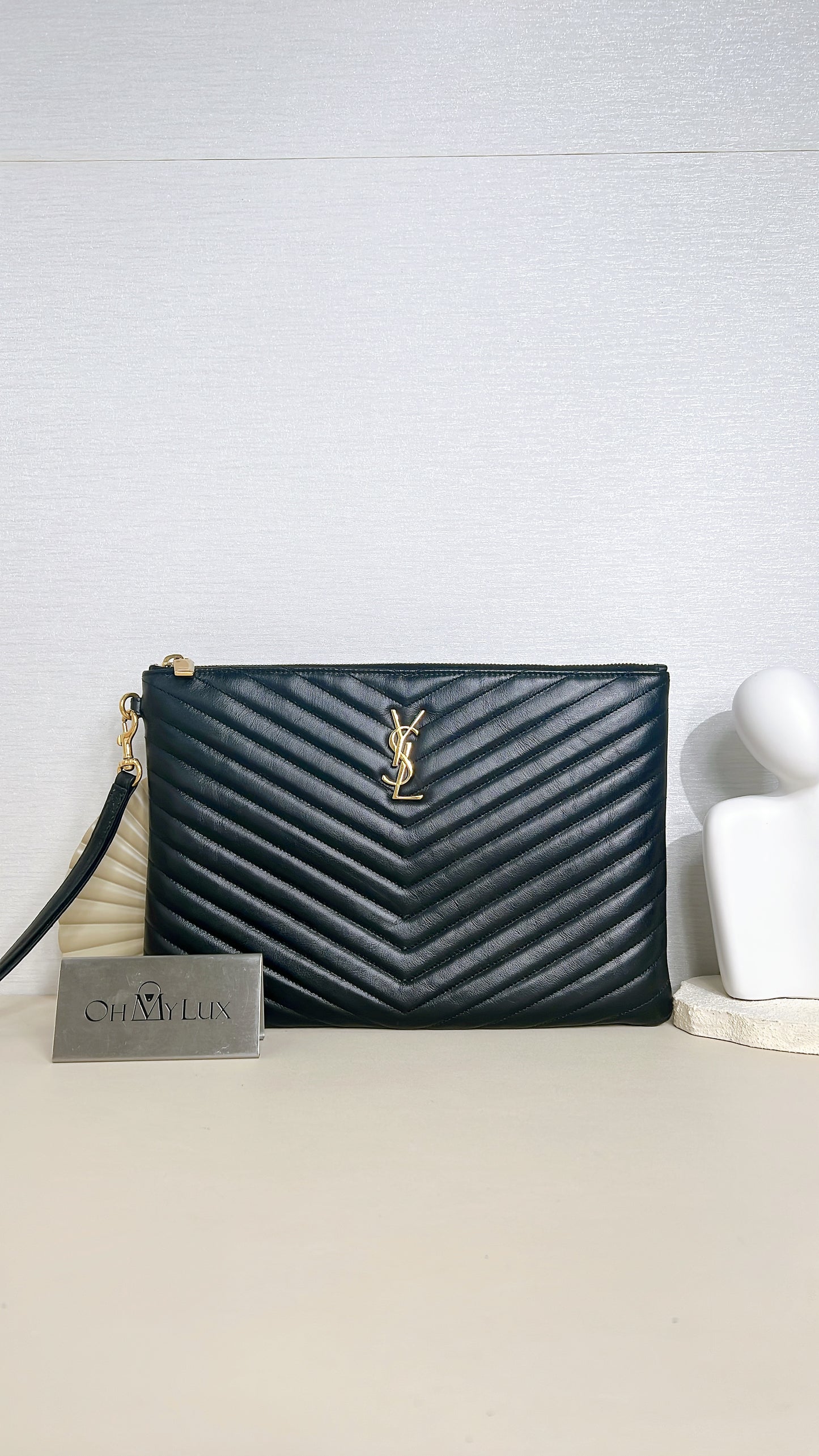 YSL Cassandre Clutch in Black