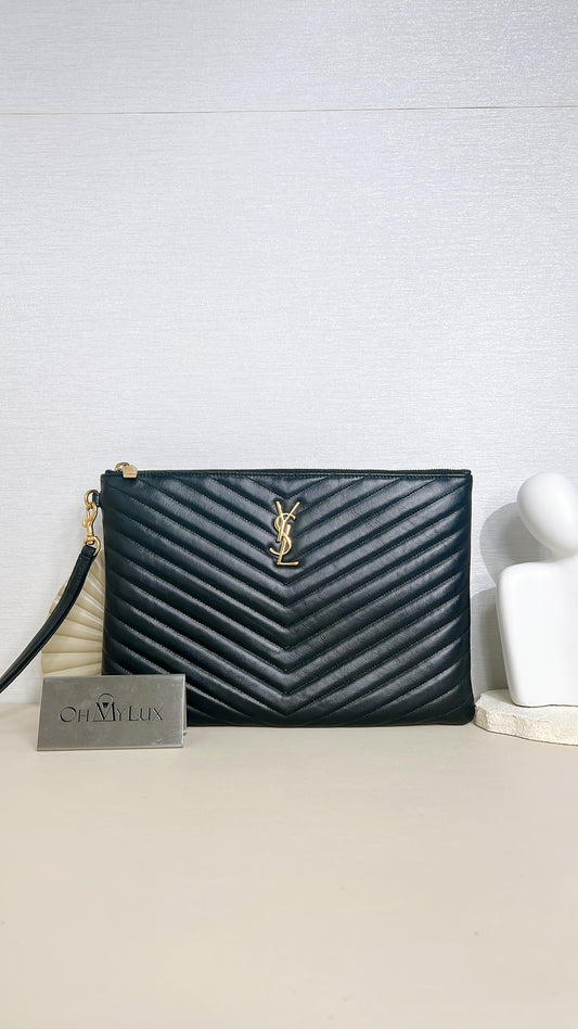YSL Cassandre Clutch in Black
