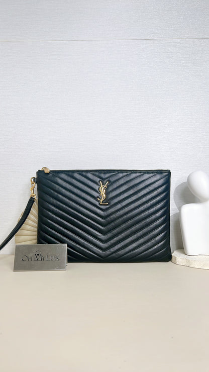 YSL Cassandre Clutch in Black
