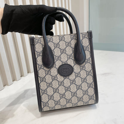 Gucci Mini Tote with Interlocking G In Blue