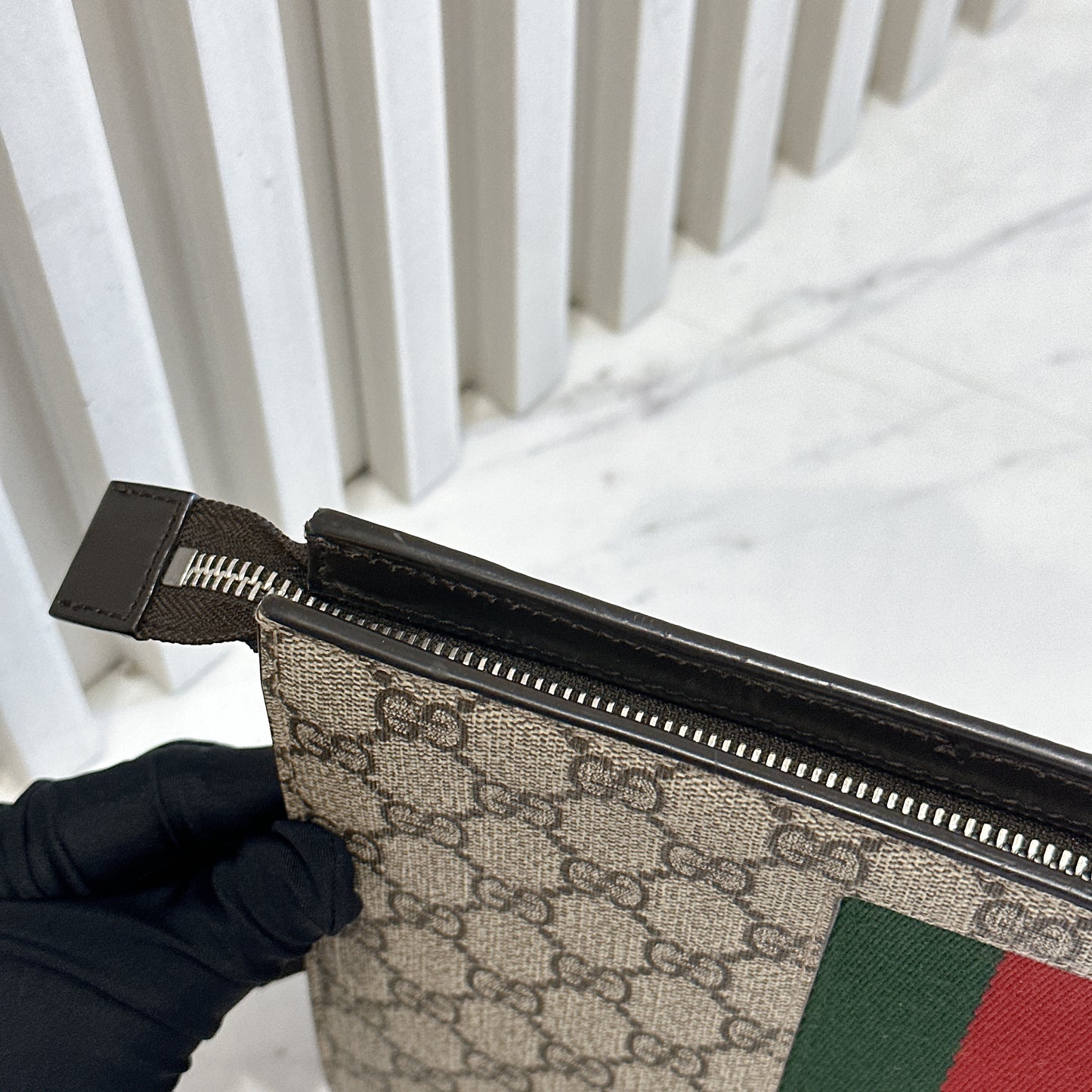 Gucci GG Supreme Web Clutch