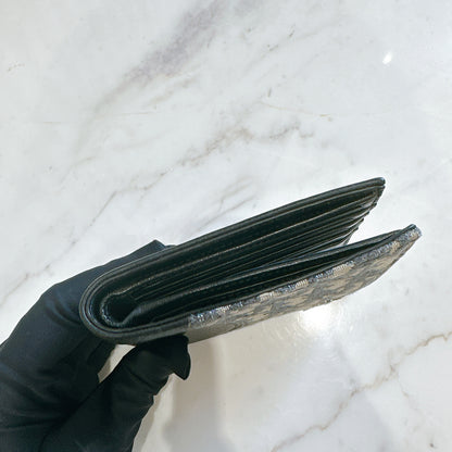 Dior Saddle Bi-Fold Wallet in Blue Dior Oblique