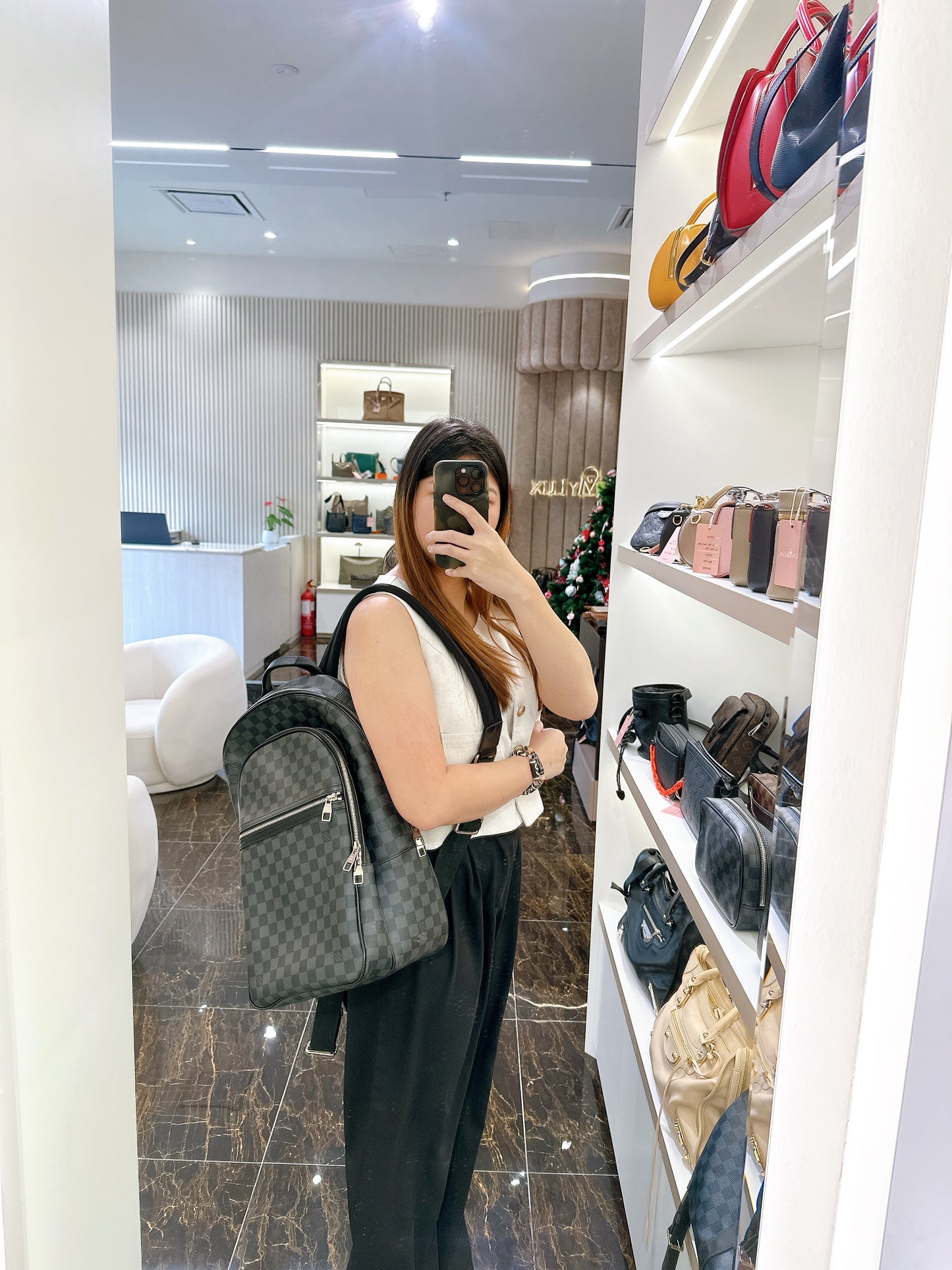 LV Michael Backpack in Dameier Graphite