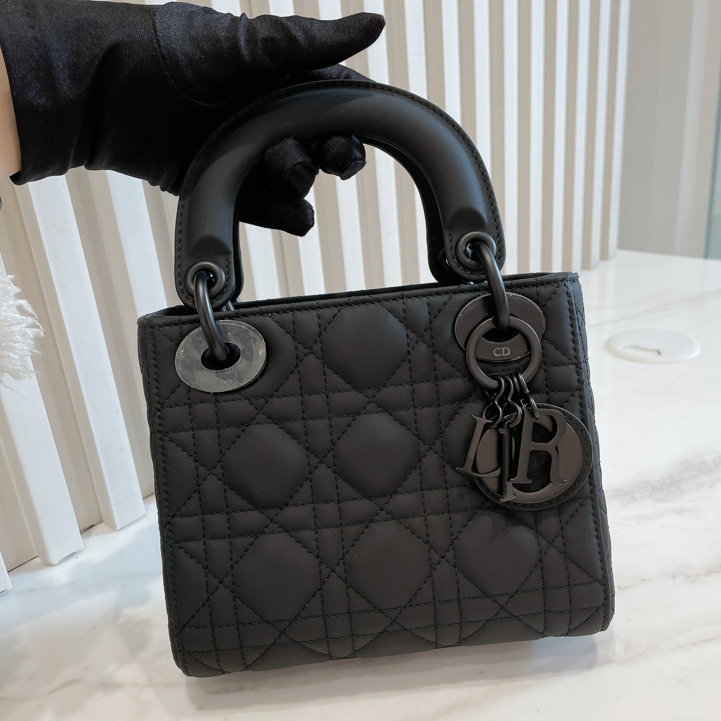 Lady Dior Mini in Black Ultramatte