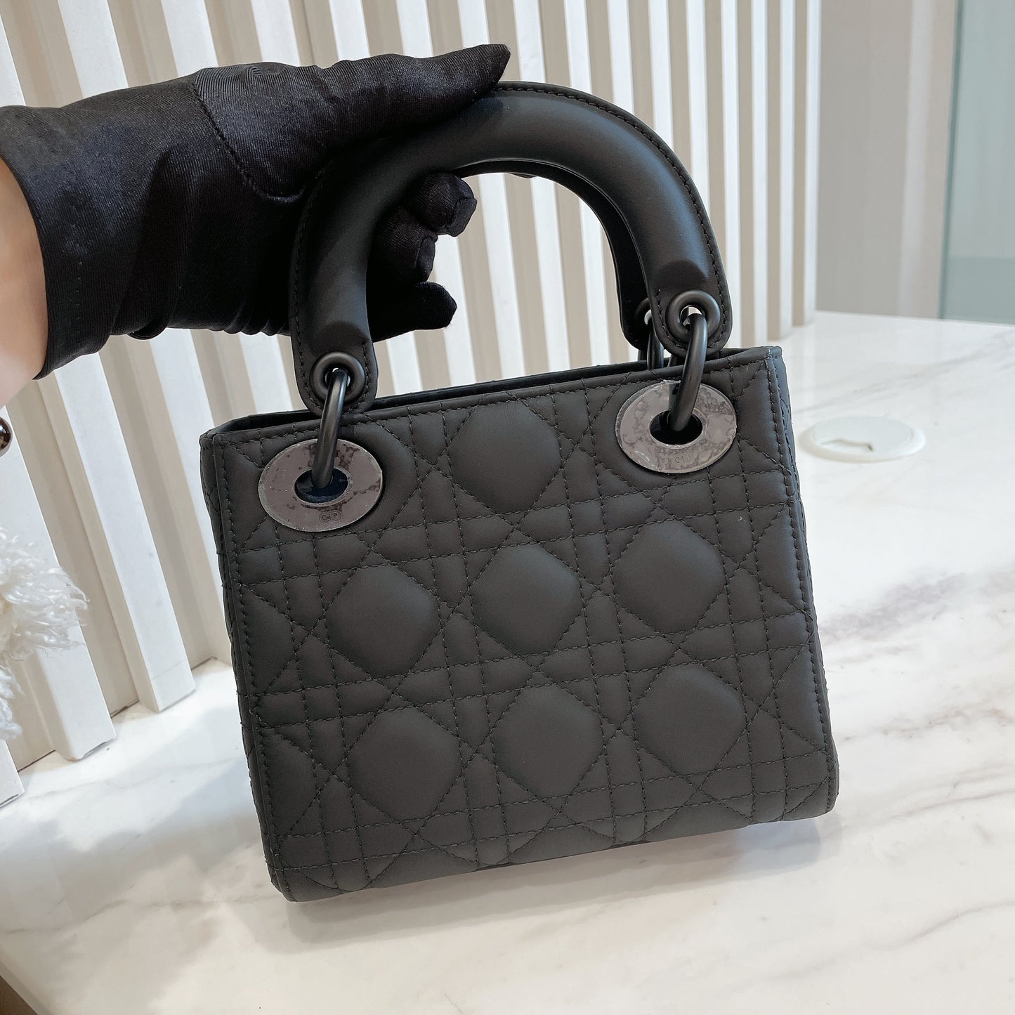 Lady Dior Mini in Black Ultramatte