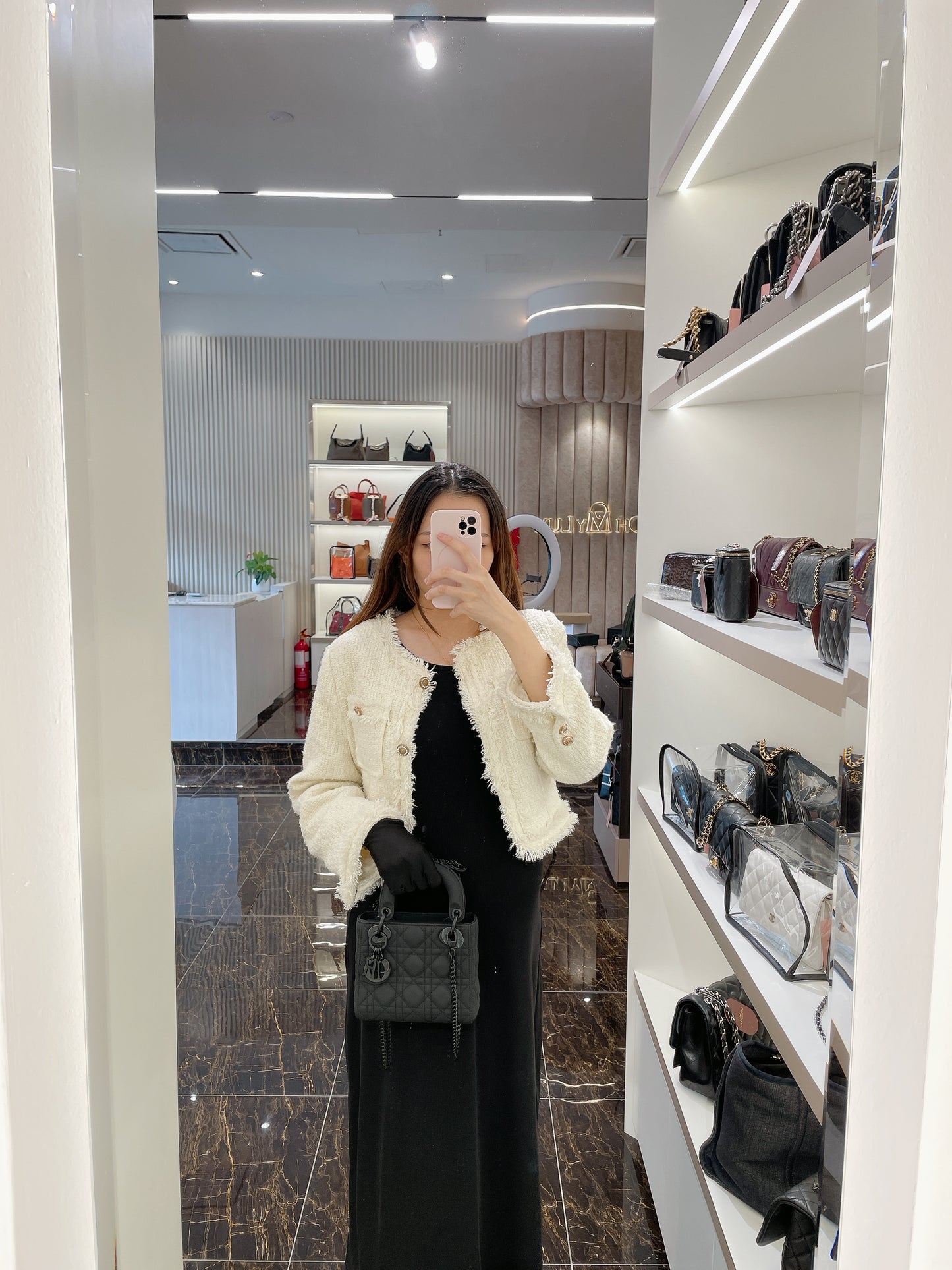 Lady Dior Mini in Black Ultramatte