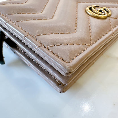 Gucci Marmont Bi-Fold Wallet in Dusty Pink
