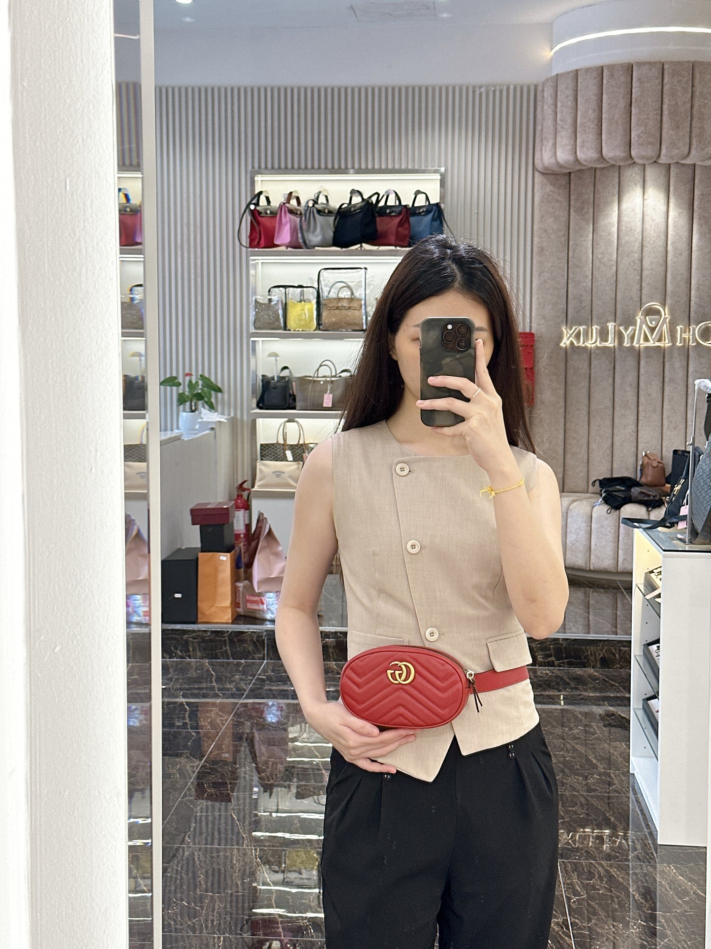 Gucci Marmont Belt Bag in Red