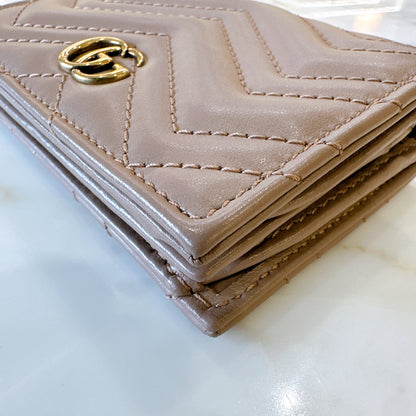 Gucci Marmont Bi-Fold Wallet in Dusty Pink