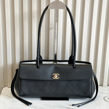 Chanel Black Caviar 26S Small Shopping Tote