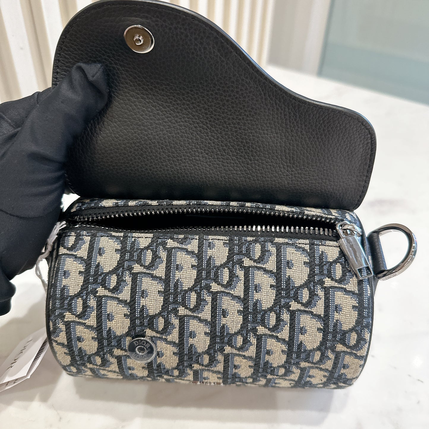 Dior Blue Oblique Jacquard Mini Roller