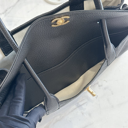 Chanel Black Caviar 26S Small Shopping Tote