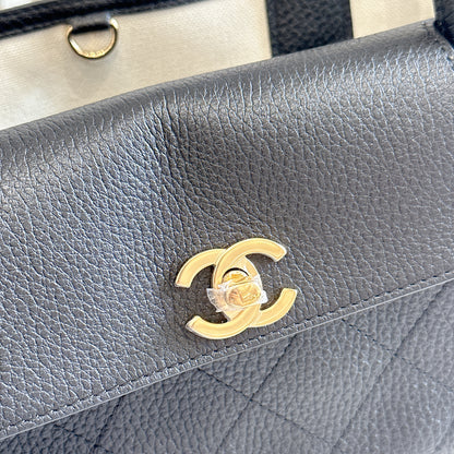Chanel Black Caviar 26S Small Shopping Tote