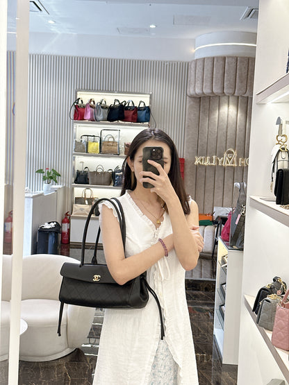 Chanel Black Caviar 26S Small Shopping Tote