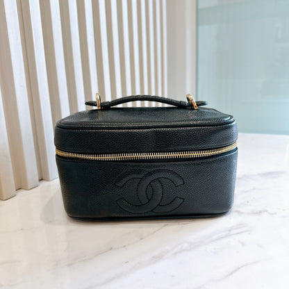 Chanel Timeless Vanity Case in Black Caviar