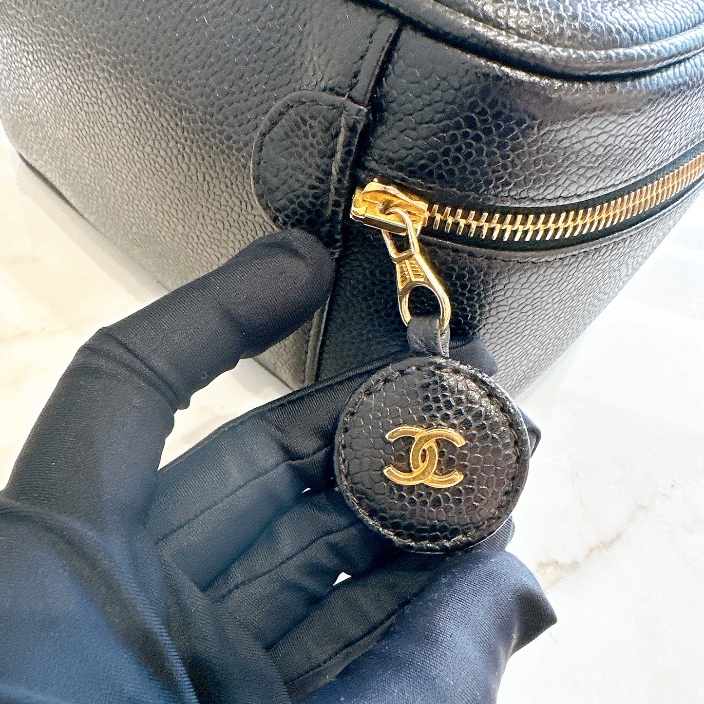 Chanel Timeless Vanity Case in Black Caviar