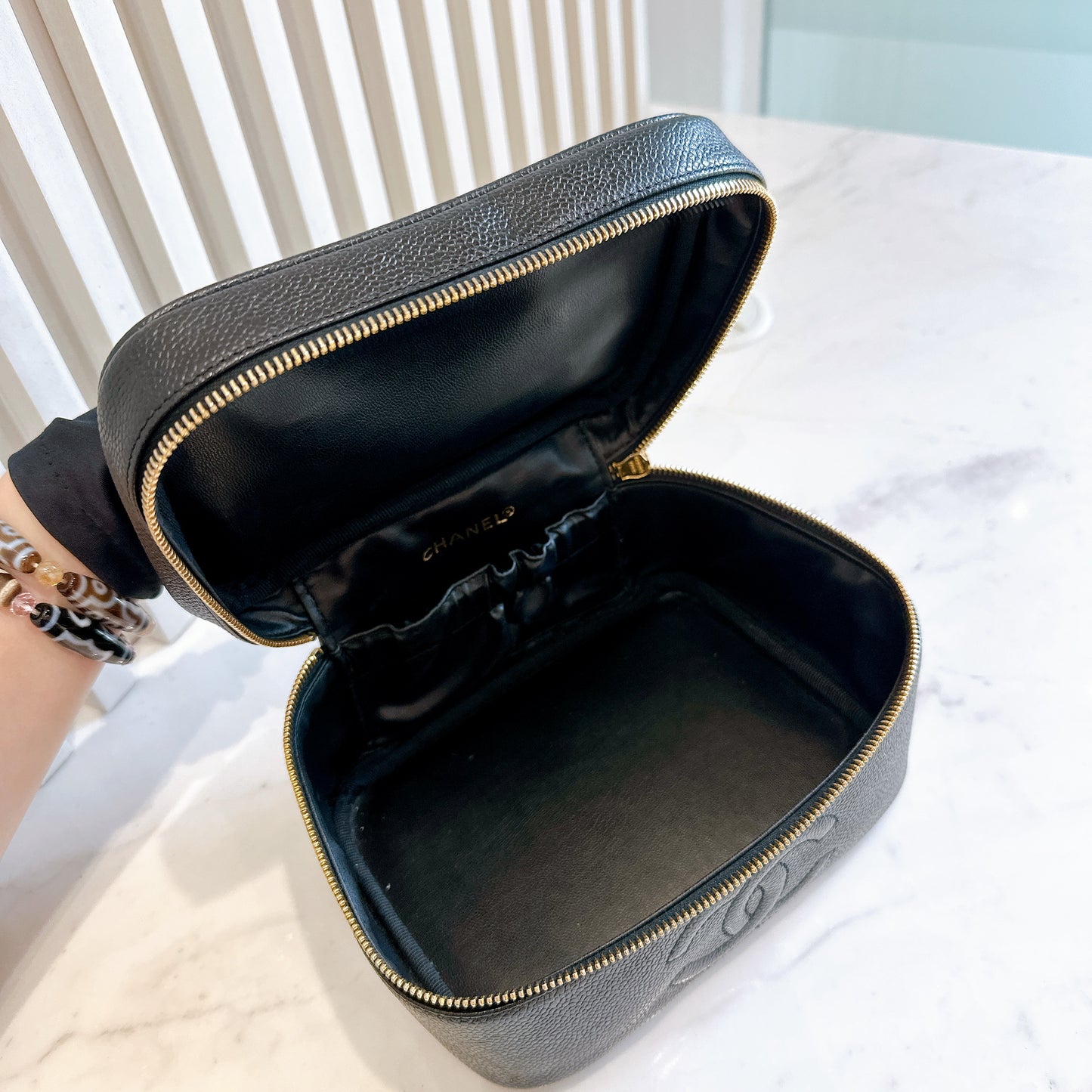 Chanel Timeless Vanity Case in Black Caviar