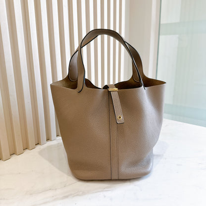 Hermes Picotin 22 Gris Asphalte in Taurillon Clemence Leather