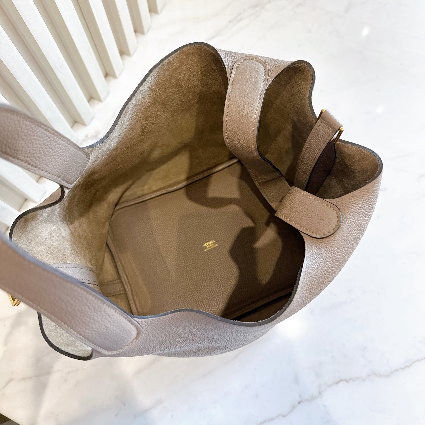 Hermes Picotin 22 Gris Asphalte in Taurillon Clemence Leather