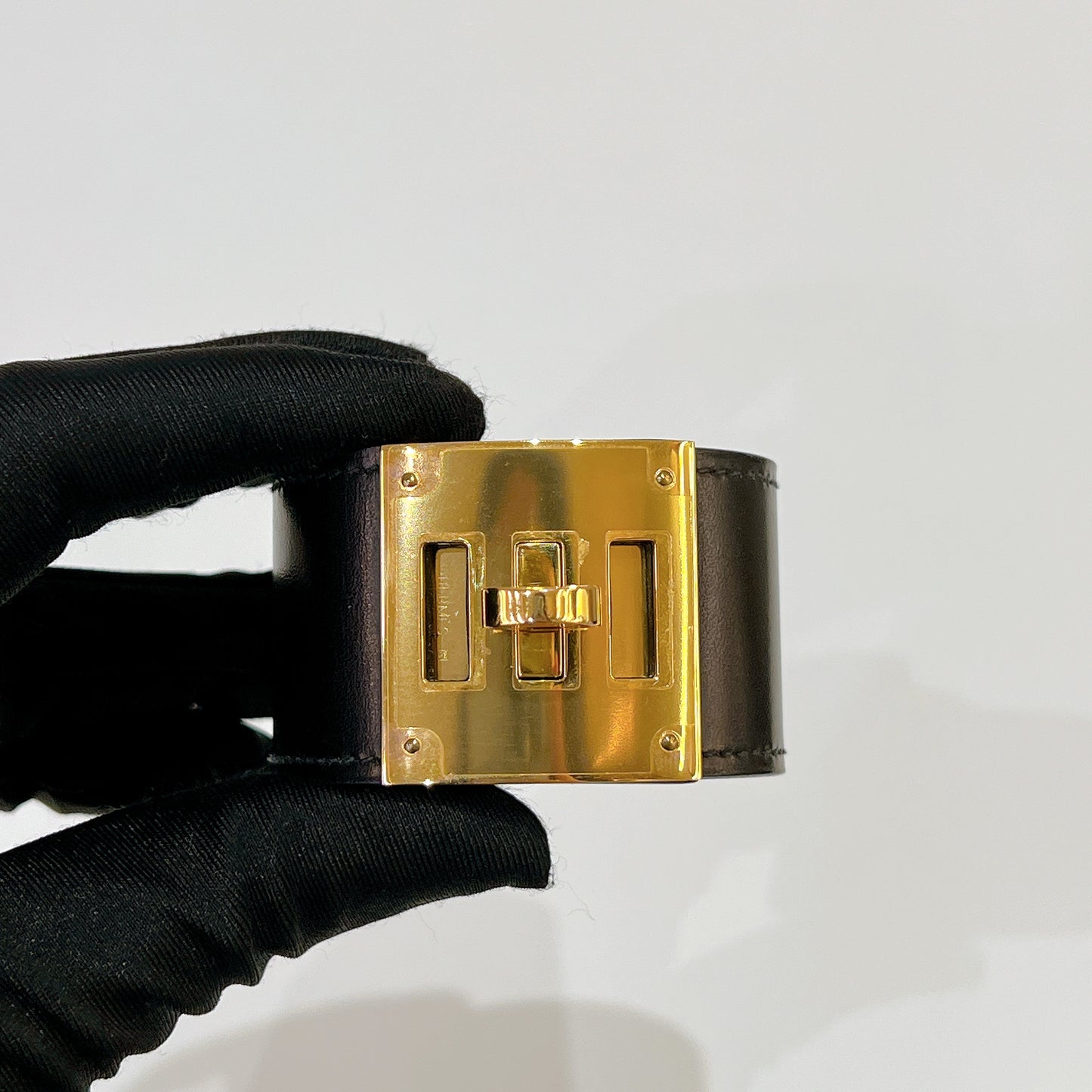 Hermes Kelly Dog Bracelet In Black