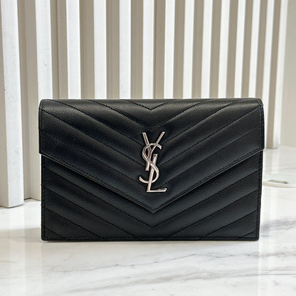YSL Small WOC in Black SHW