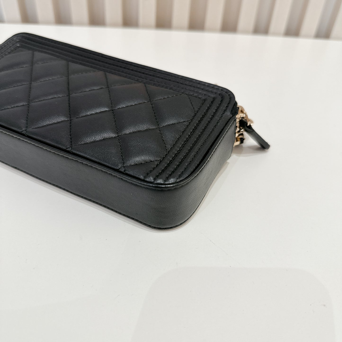 Chanel Boy Double Chain Pochette Black GHW