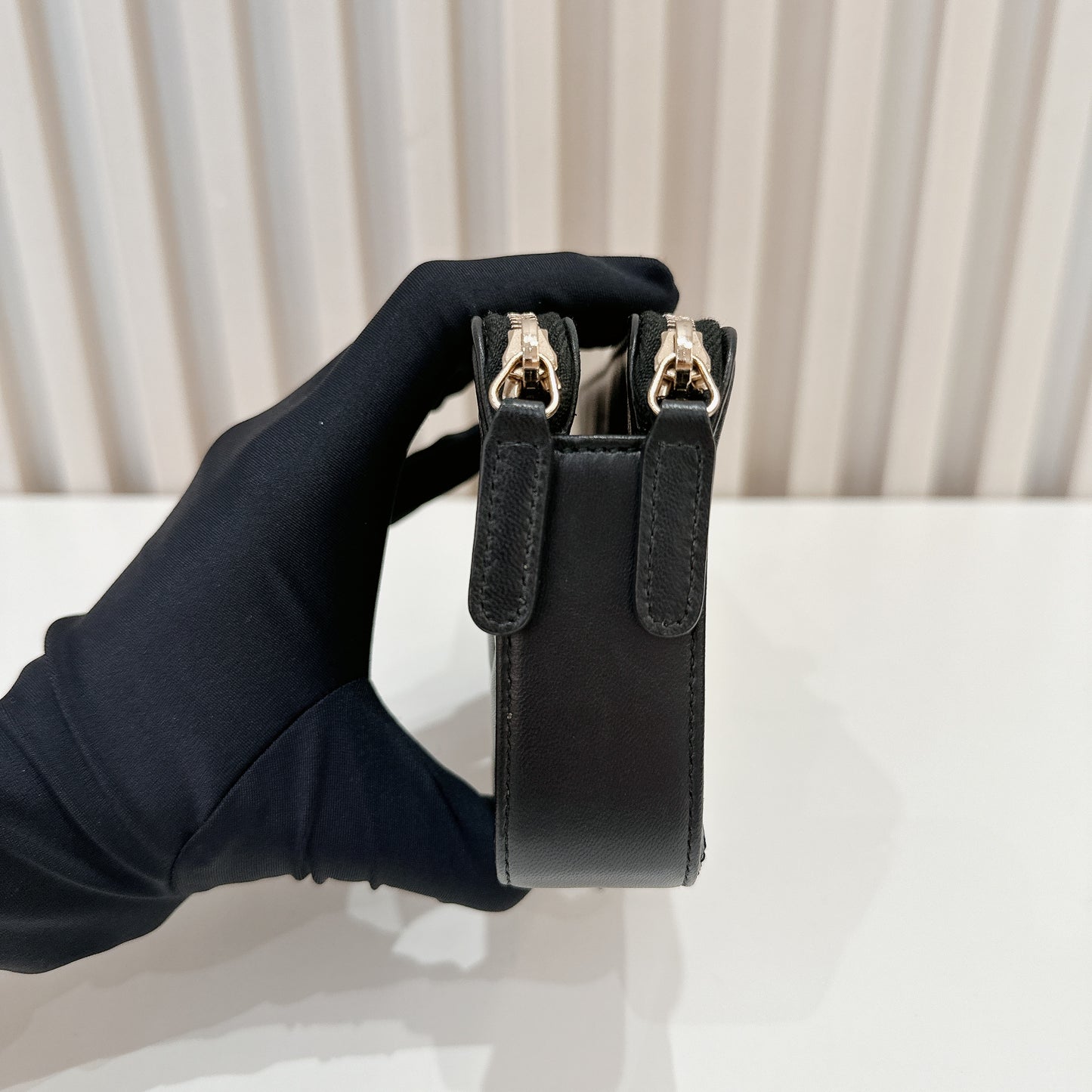Chanel Boy Double Chain Pochette Black GHW
