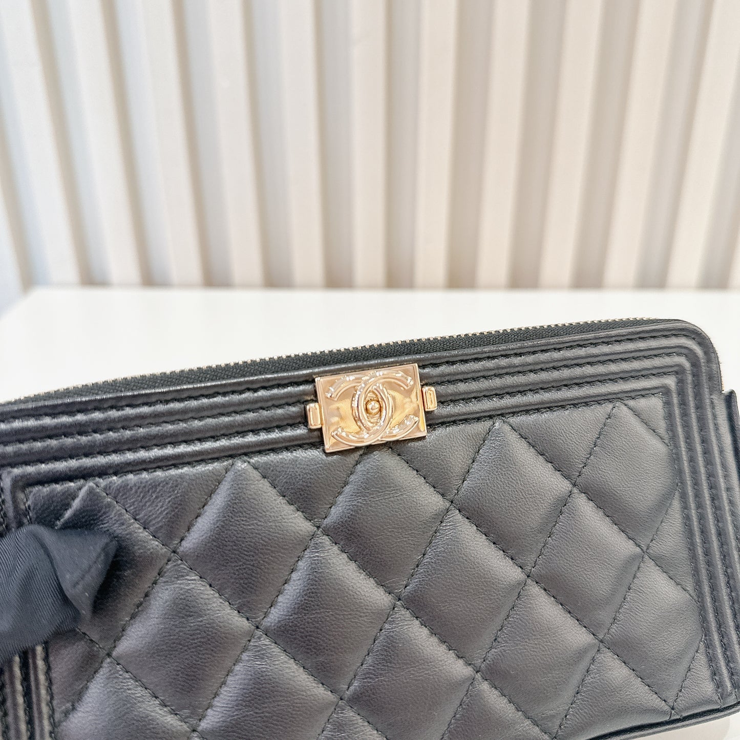 Chanel Boy Double Chain Pochette Black GHW