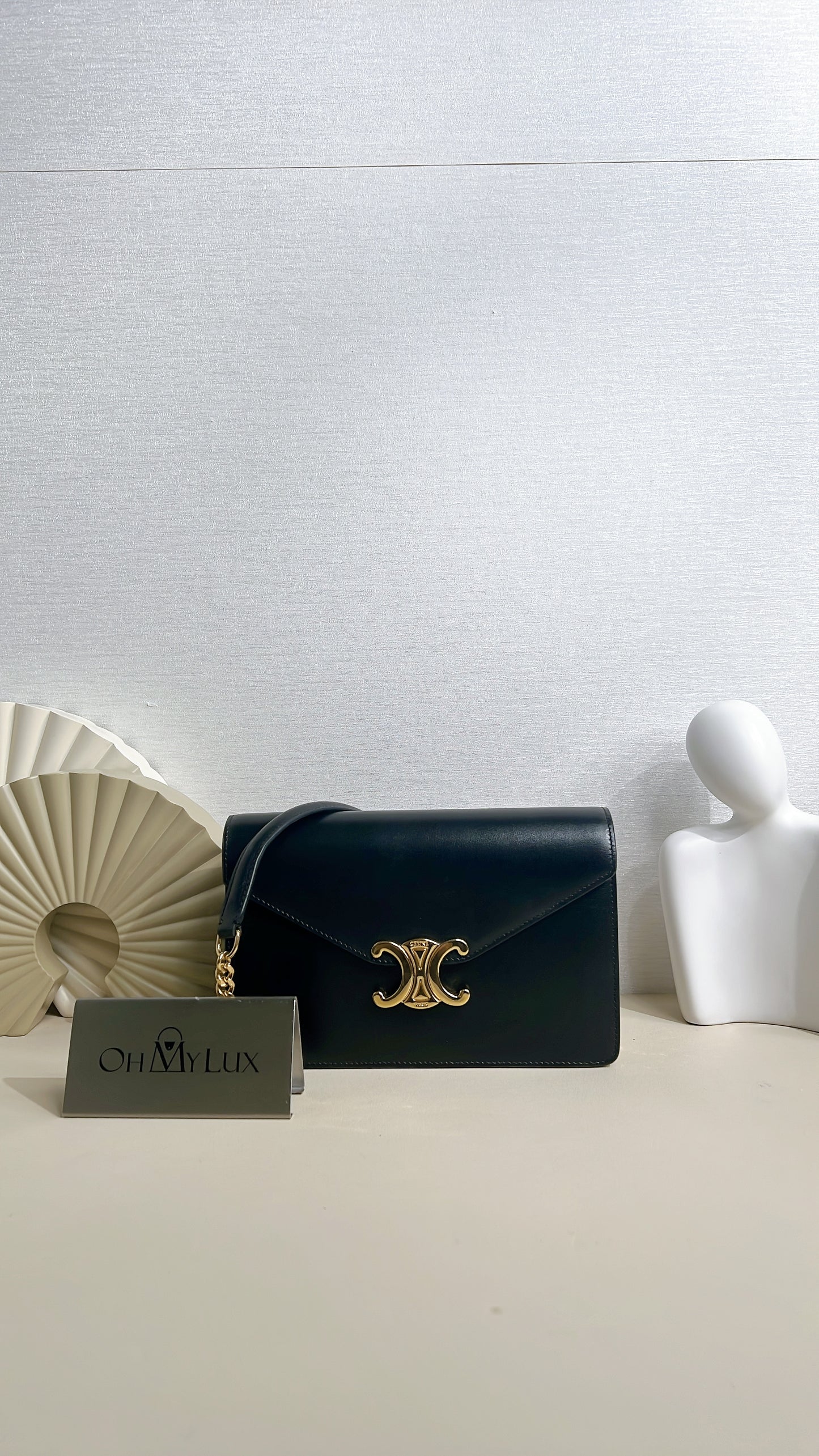 Celine Margo Wallet On Chain in Black