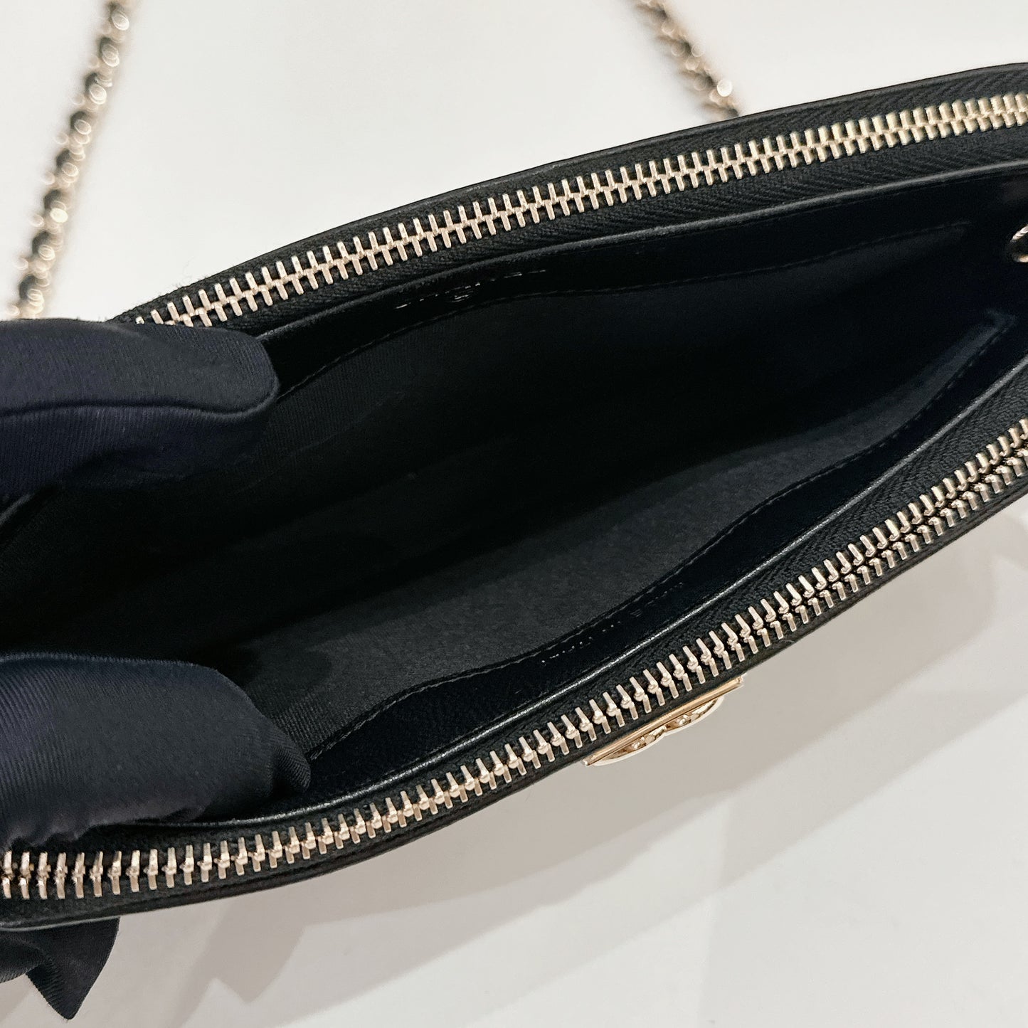 Chanel Boy Double Chain Pochette Black GHW