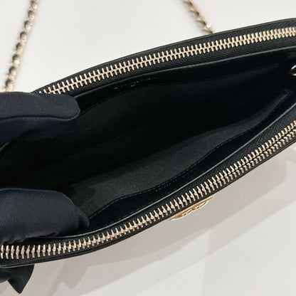 Chanel Boy Double Chain Pochette Black GHW