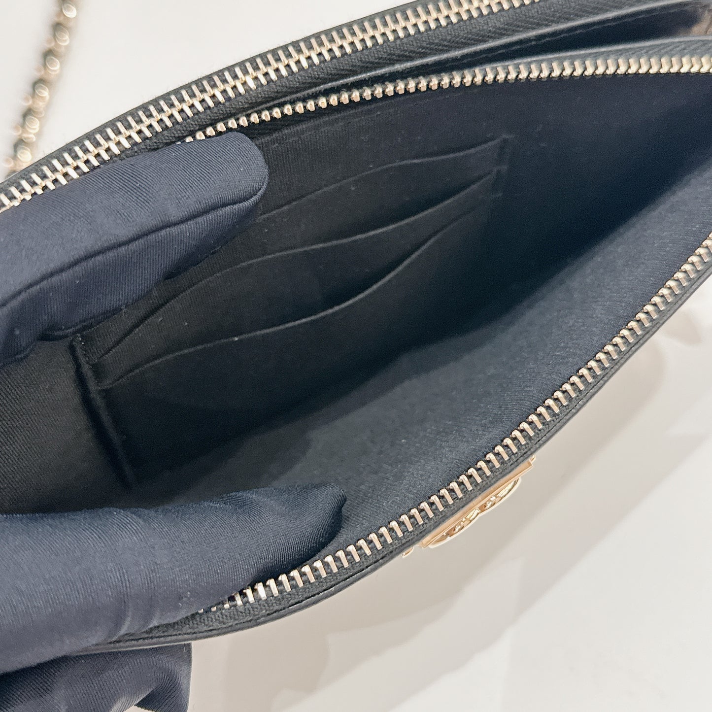 Chanel Boy Double Chain Pochette Black GHW
