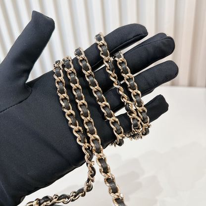 Chanel Boy Double Chain Pochette Black GHW