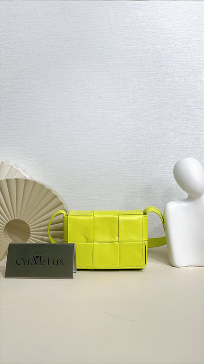 Bottega Veneta Mini Cassette in Lime Green