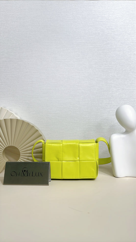 Bottega Veneta Mini Cassette in Lime Green