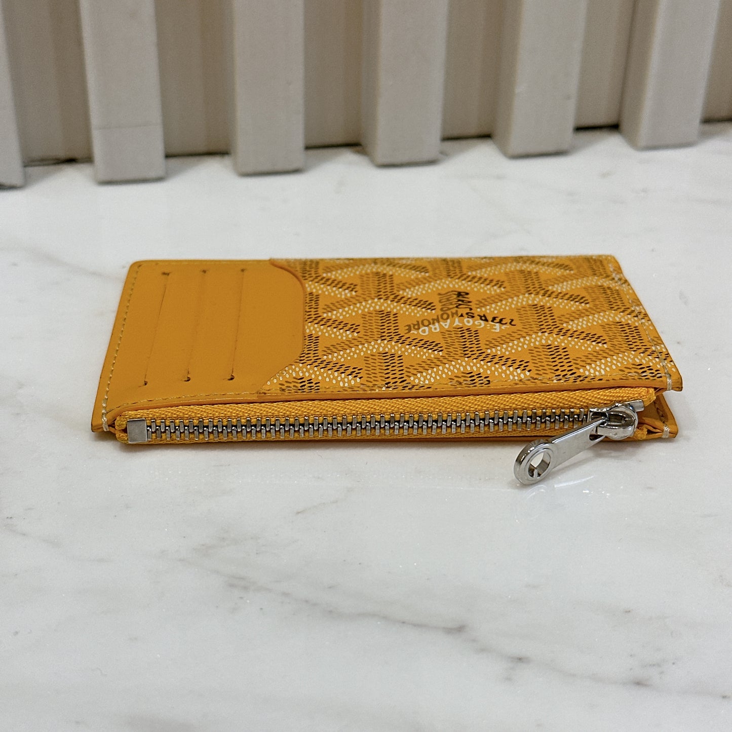 Goyard Bourbon Zipped Cardholder in Yellow