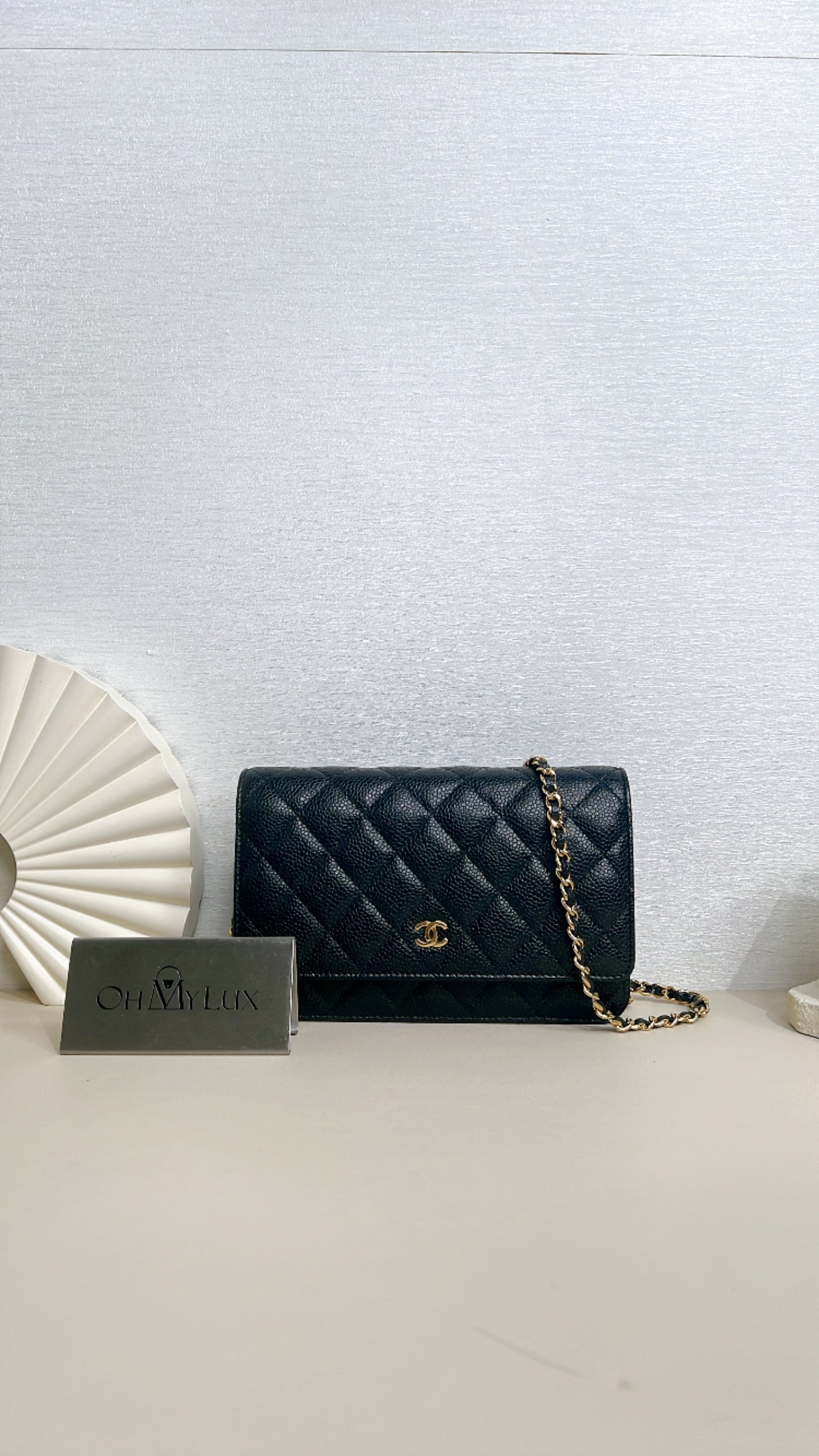 Chanel Wallet On Chain in Black GHW