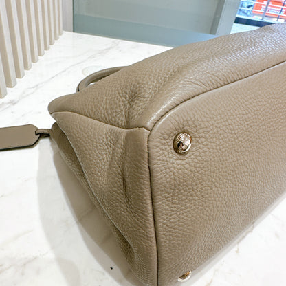 Prada Vitello Daino Leather Shopping Tote in Grey