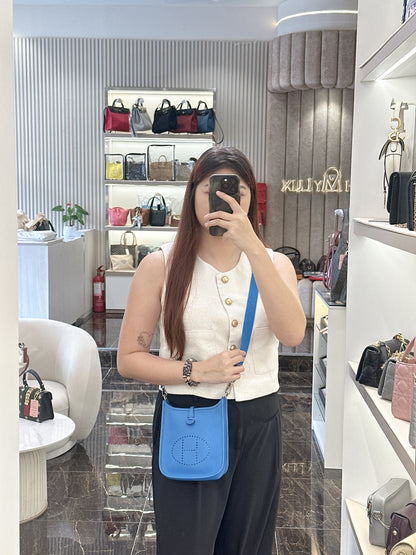 Hermes Mini Evelyne in Blue Zanzibar