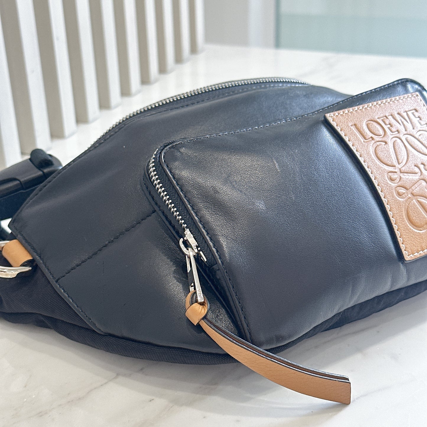 Loewe Puffy Bumbag in Black