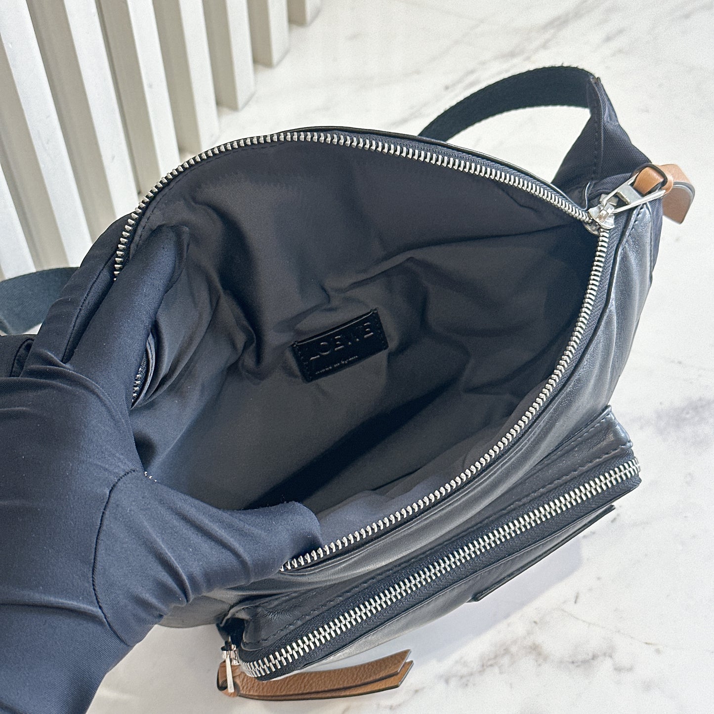 Loewe Puffy Bumbag in Black
