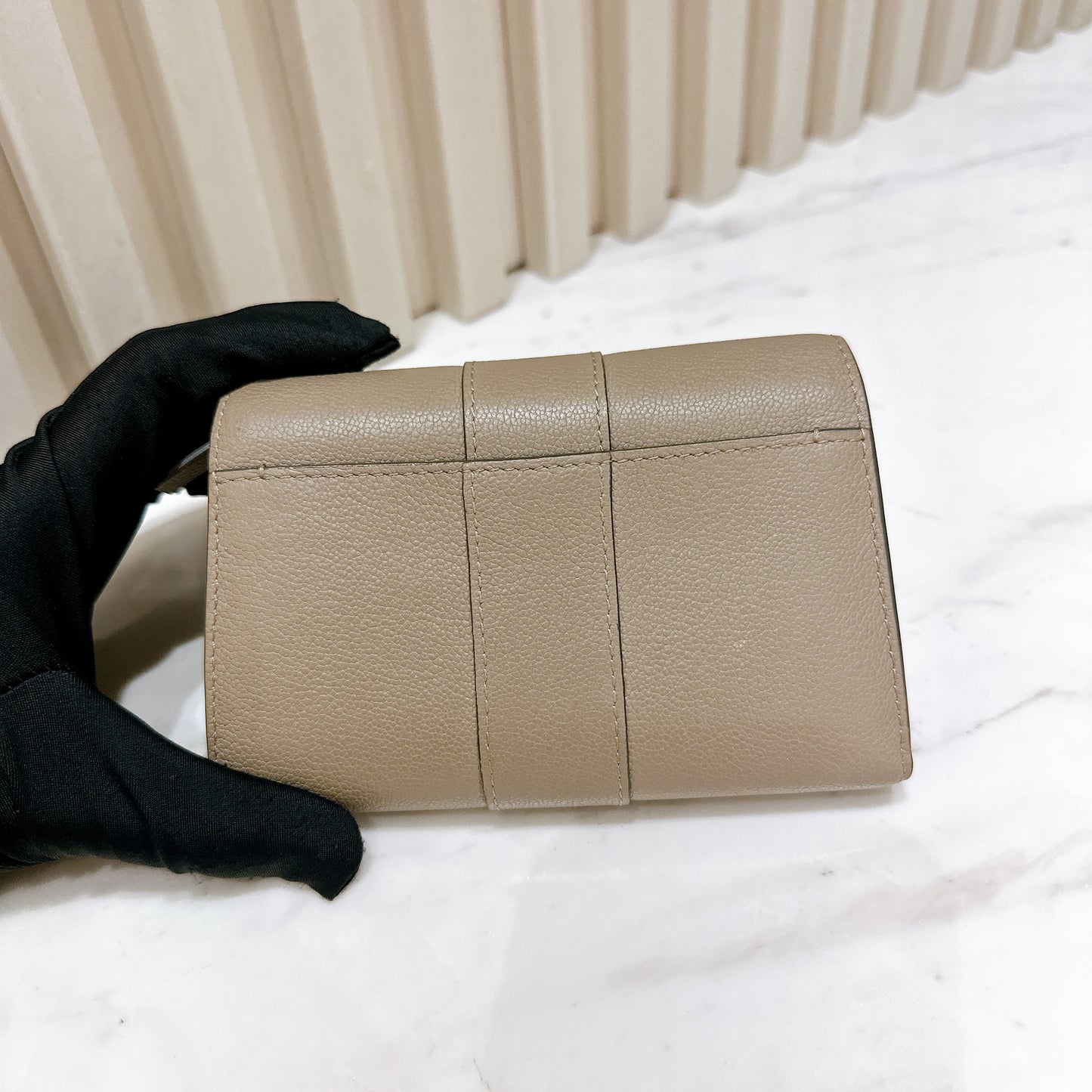 Delvaux Brillant Compact Wallet in Tourterelle