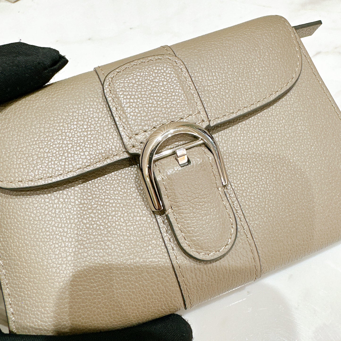 Delvaux Brillant Compact Wallet in Tourterelle