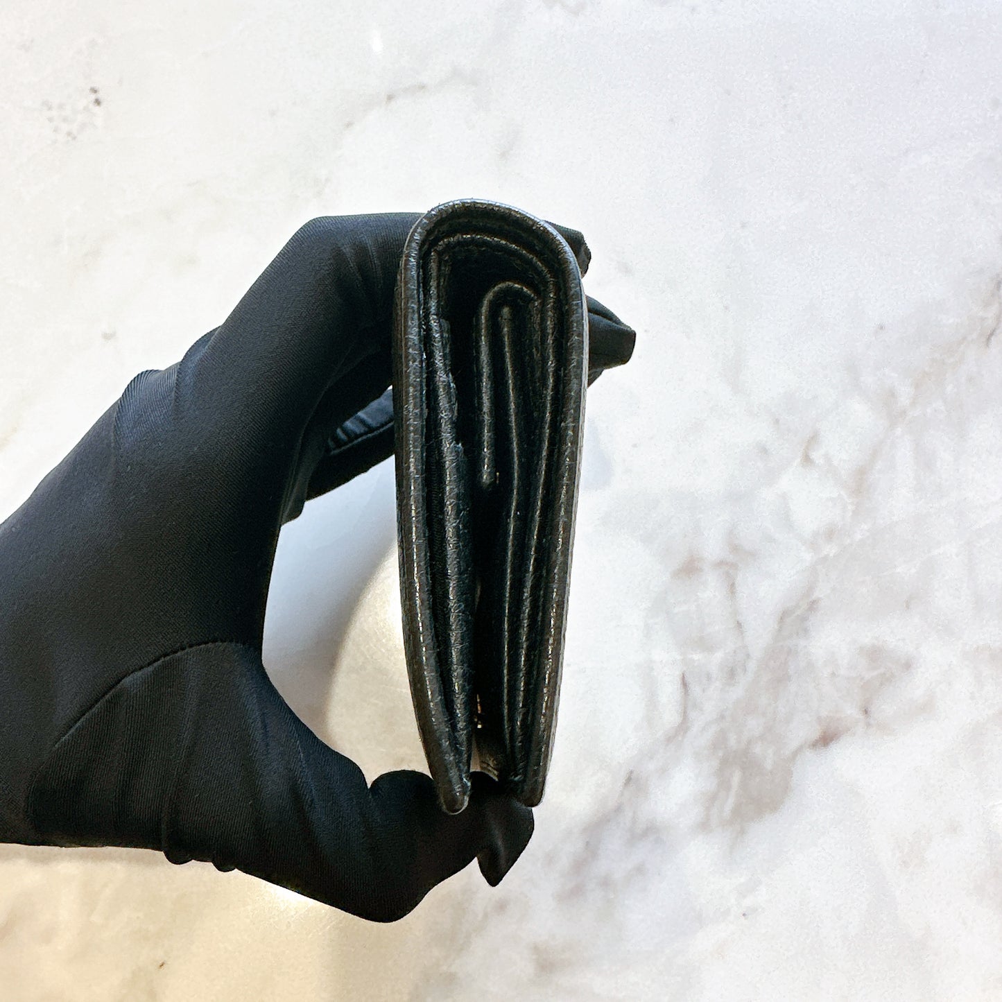 Prada Vitello Grain Bifold Wallet in Black