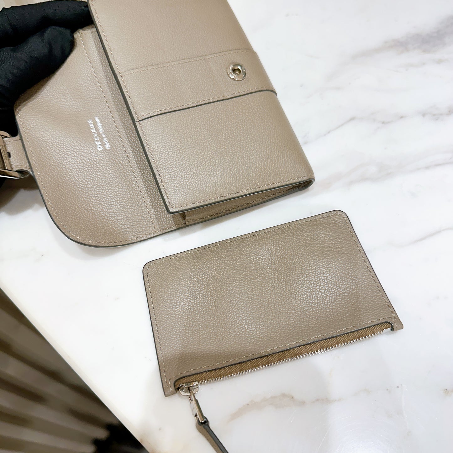 Delvaux Brillant Compact Wallet in Tourterelle