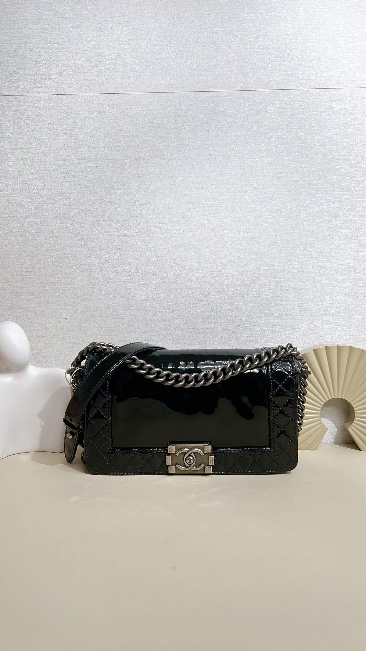 Chanel Boy Patent Reverso Boy Flap
