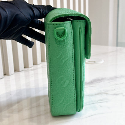 LV S-Lock Vertical Wearable Wallet in Green