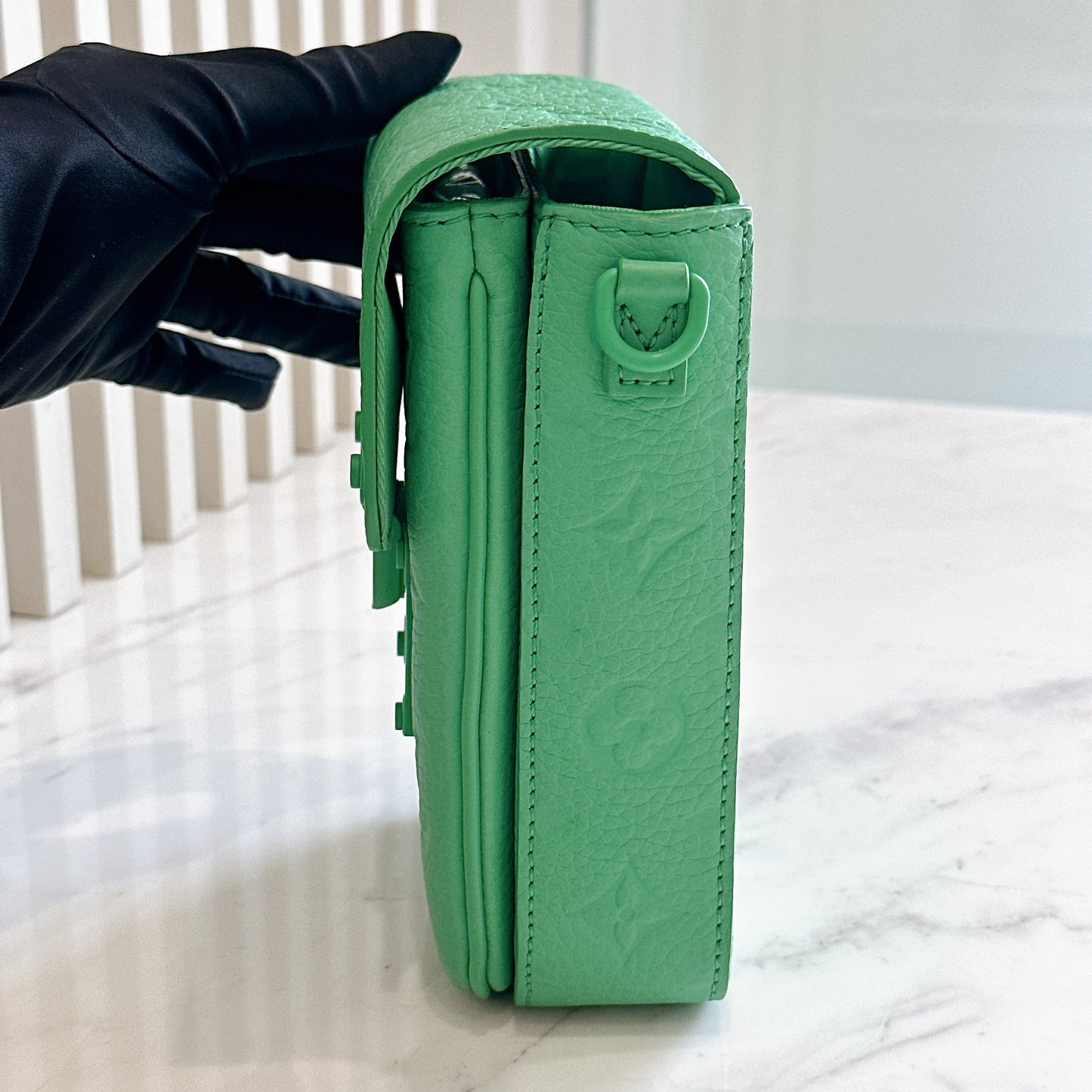 LV S-Lock Vertical Wearable Wallet in Green