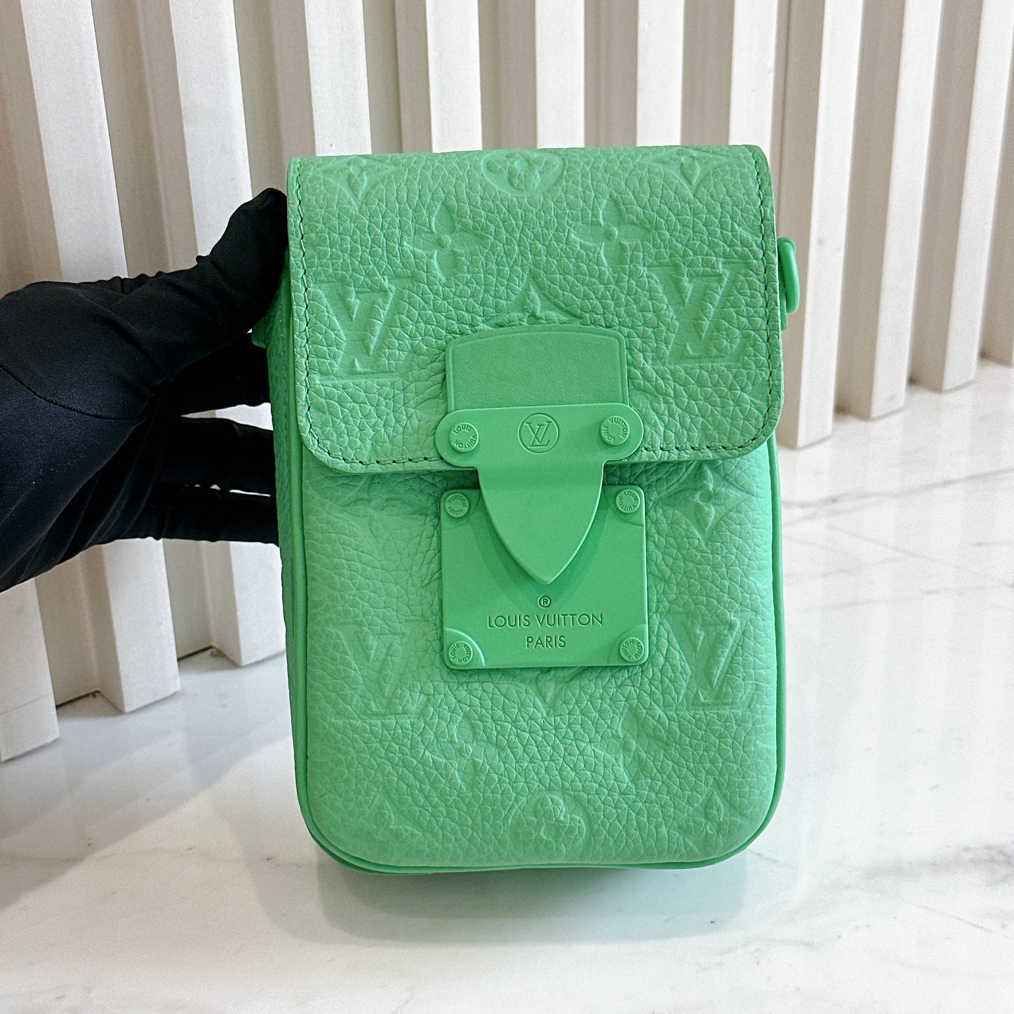 LV S-Lock Vertical Wearable Wallet in Green