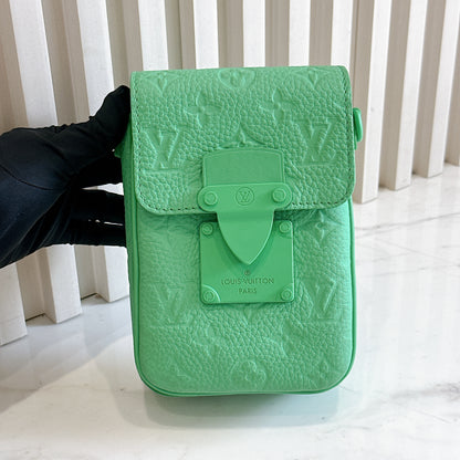 LV S-Lock Vertical Wearable Wallet in Green